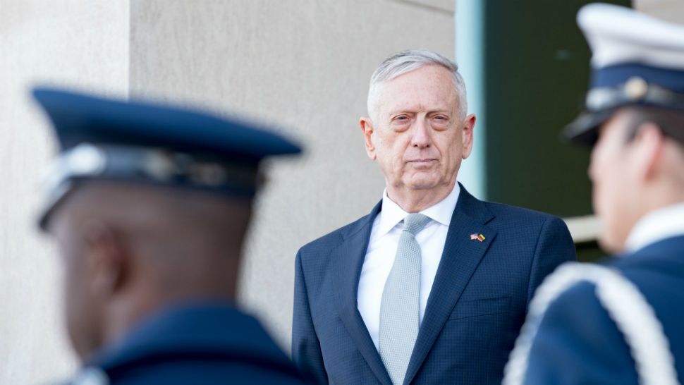 In this file photo from November 28, Defense Secretary James Mattis meets with the Lithuanian defense minister at the Pentagon in Washington. (Amber I. Smith/Department of Defense)