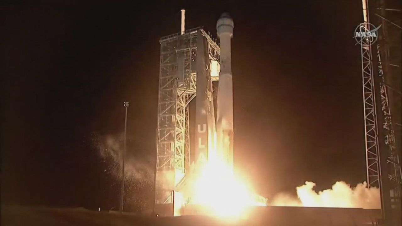 A United Launch Alliance Atlas V rocket lifts off from Cape Canaveral Air Force Station carrying the Boeing Starliner on a pivotal test launch to the International Space Station. (Screen capture from NASA TV)