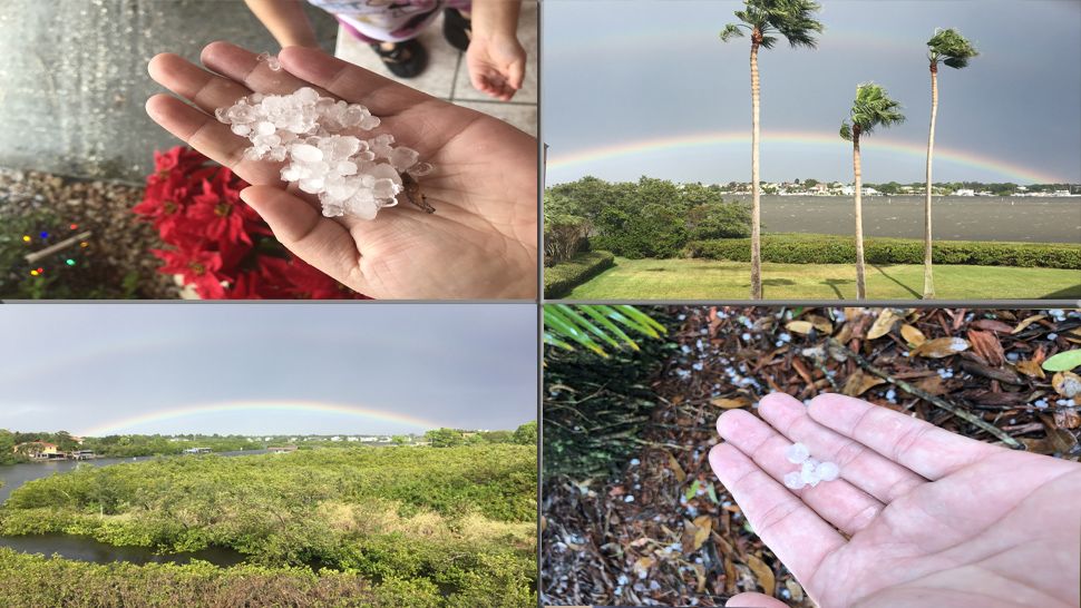 Parts of the Bay area are seeing hail and rainbows today. 