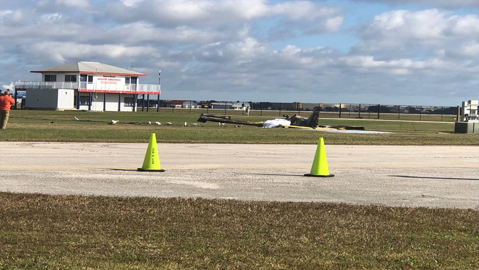 A 64-year-old man was killed in a plane crash at Lakeland Linder International Airport on Saturday. (Stephanie Claytor/Spectrum Bay News 9)