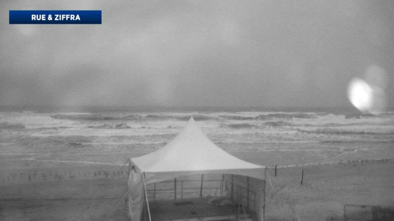 It's not the best day to be at Daytona Beach. The rip-current threat is high. (Sky 13 camera)