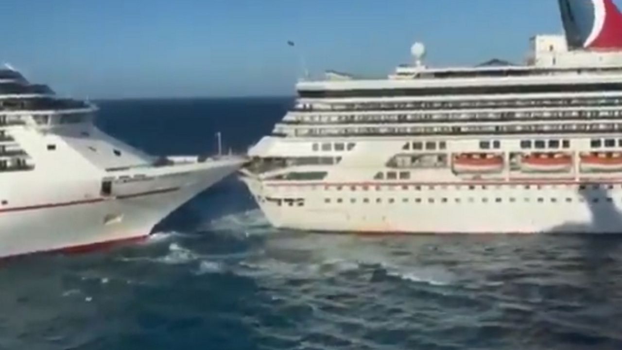 Damaged Cruise Ship Returns to . Port