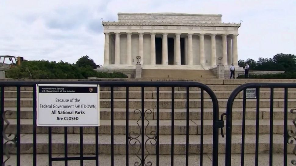 Lincoln Memorial, closed during the shutdown.