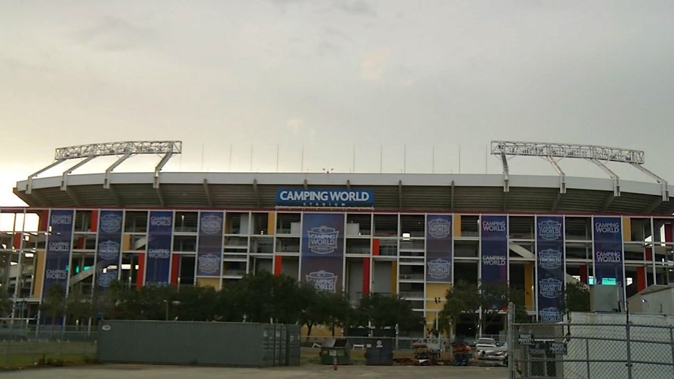 Camping World Stadium in Orlando will be the site of 3 college football bowl games between December 26 and January 1. (Spectrum News)