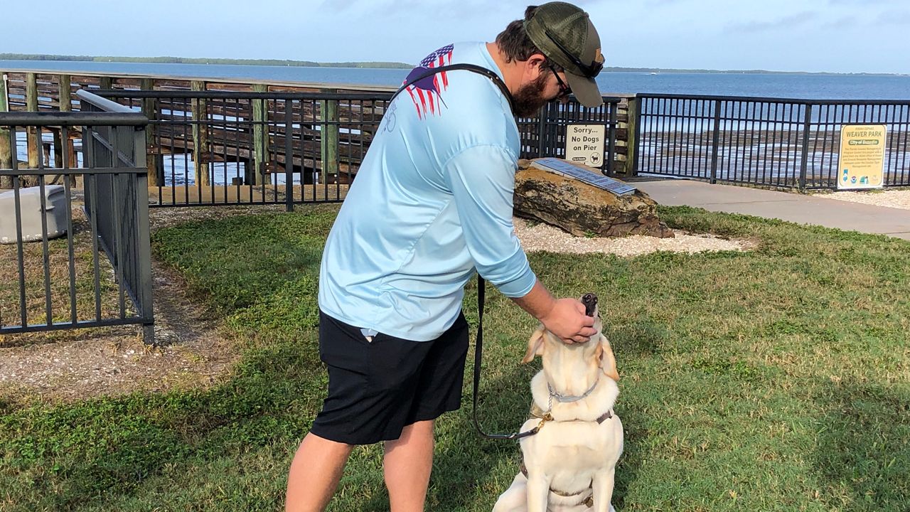 Army veteran Matt Bystedt was injured in Iraq in 2012 and finally received a K9 through the K9's for Warriors Program. (Ashley Paul/Spectrum Bay News 9)
