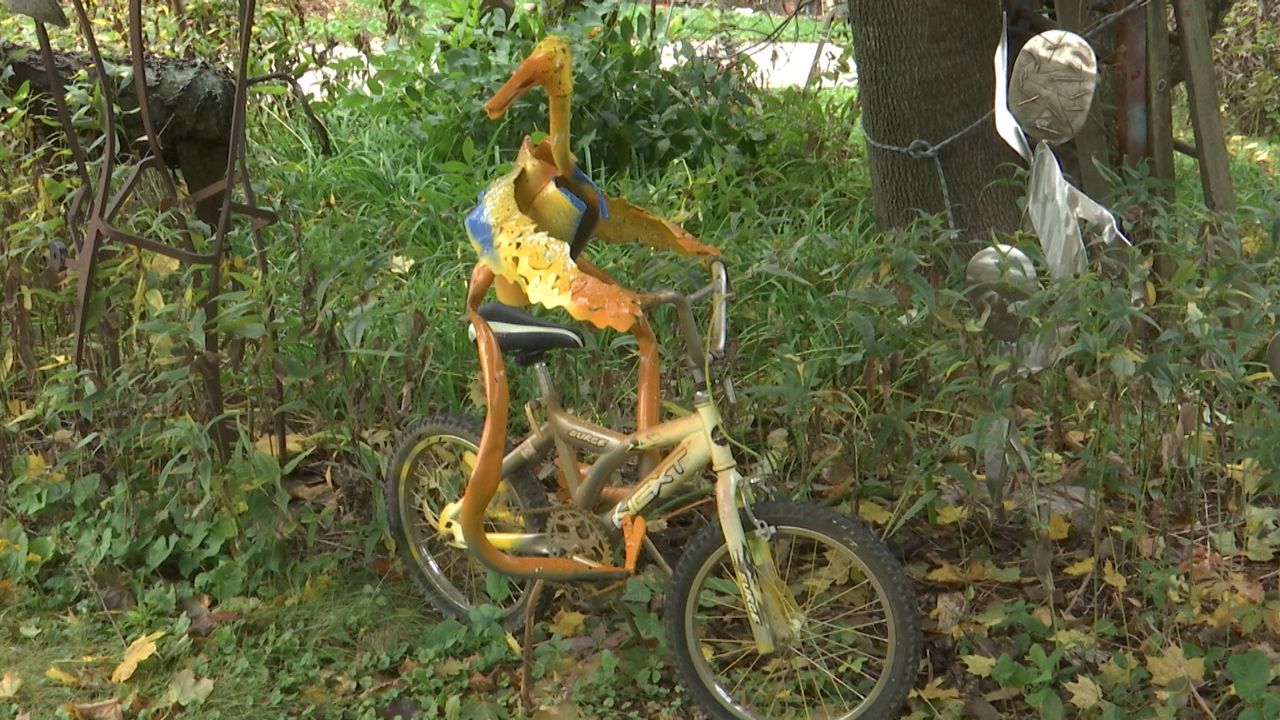 Spectacular Sculpture visitors in Colgate backyard