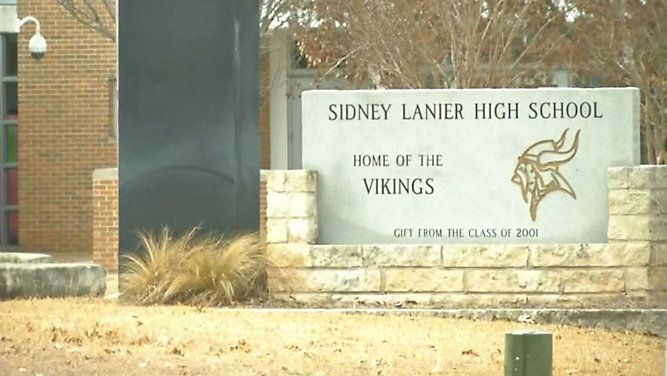 The exterior of Sidney Lanier High School in Austin, Texas, appears in this image from January 2018. (Spectrum News)
