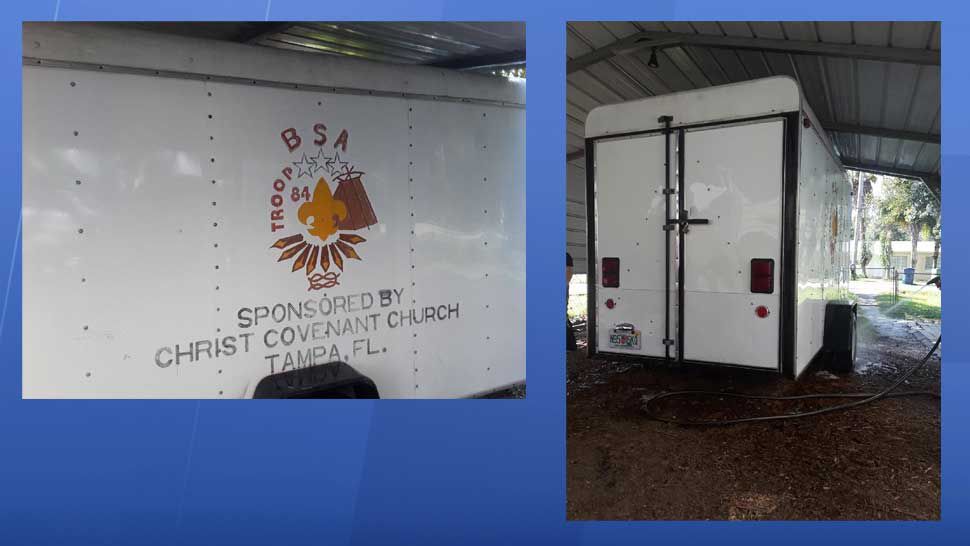 Images of the stolen Cub Scout camping trailer. If you've seen this trailer or you have other information about its theft, contact the Hillsborough County Sheriff's Office. (Courtesy of Christopher Perry)
