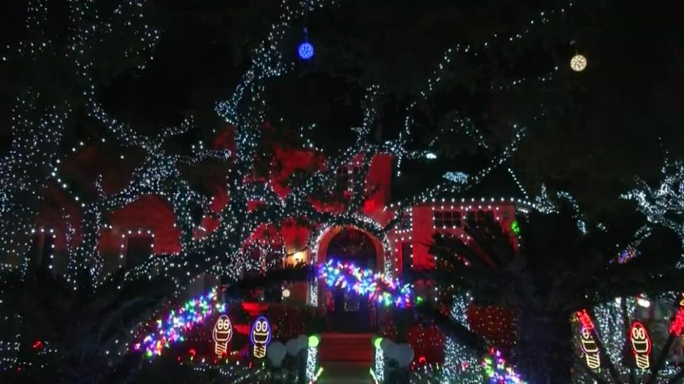 Family Uses Christmas Light Show