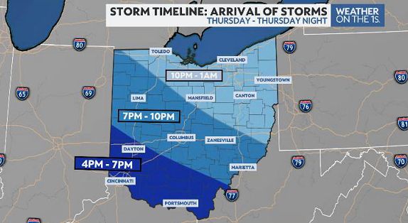 Strong storms possible in Ohio on Thursday