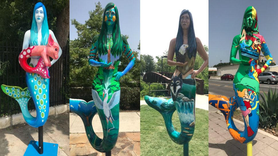 San Marcos promotes tourism with 7foottall mermaid statues