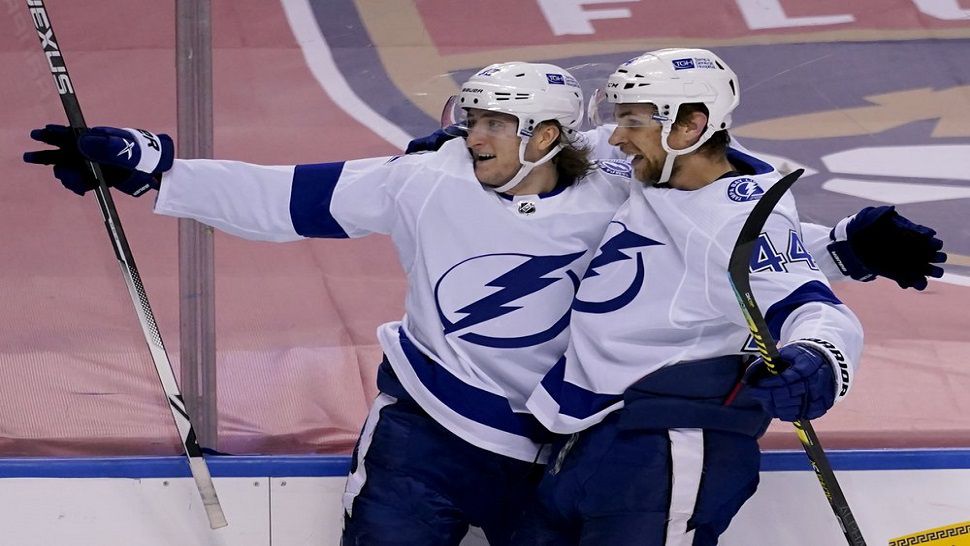 The Tampa Bay Lightning and Florida Panthers after a matchup in