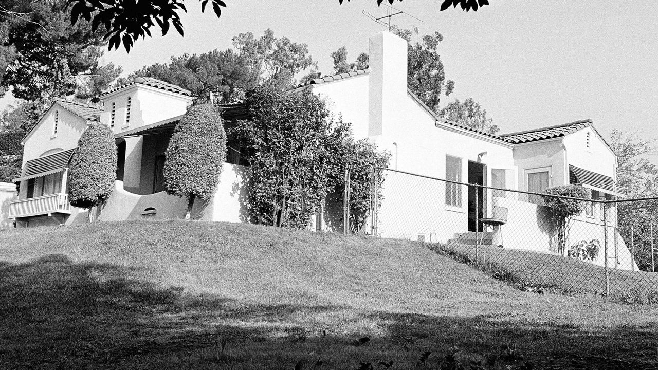 FILE - In this August 11, 1969 file photo the Hilltop home in Los Angeles' Los Feliz district, about five miles northwest of the downtown section where Leno and Rosemary LaBianca were found murdered. One of the Los Angeles houses where followers of Charles Manson committed notorious murders in 1969 is for sale. The home in the hilly Los Feliz district is where Leno and Rosemary LaBianca were slain the night after actress Sharon Tate and four others were murdered were murdered by Manson followers in Benedict Canyon. (AP PhotoFile)