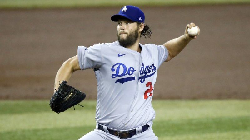 Los Angeles Dodgers starting pitcher Clayton Kershaw throws against the Arizona Diamondbacks during the first inning of a baseball game Sunday in Phoenix. (AP Photo/Ross D. Franklin)