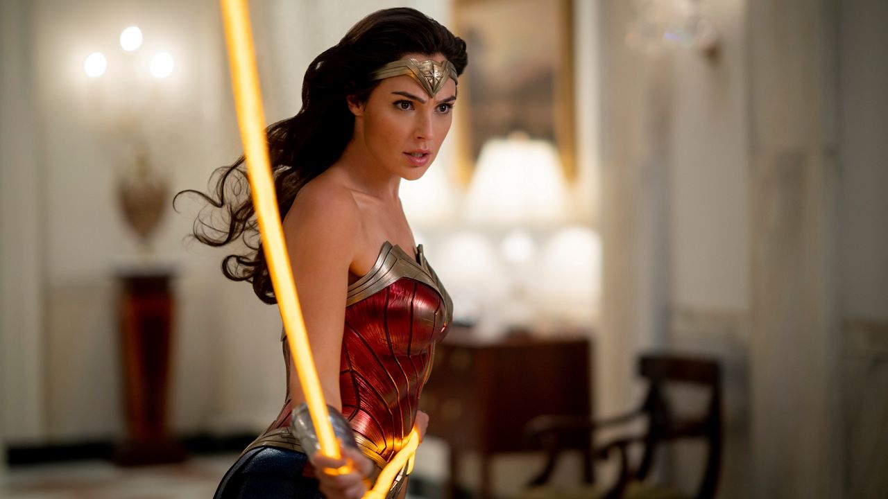 This image released by Warner Bros. Entertainment shows Gal Gadot in a scene from "Wonder Woman 1984." (Clay Enos/Warner Bros. via AP)