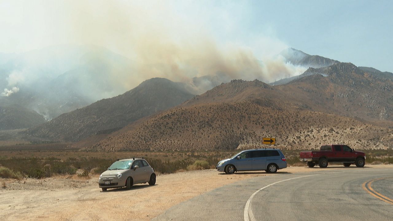 The Snow Fire burning in the hills of Palm Springs