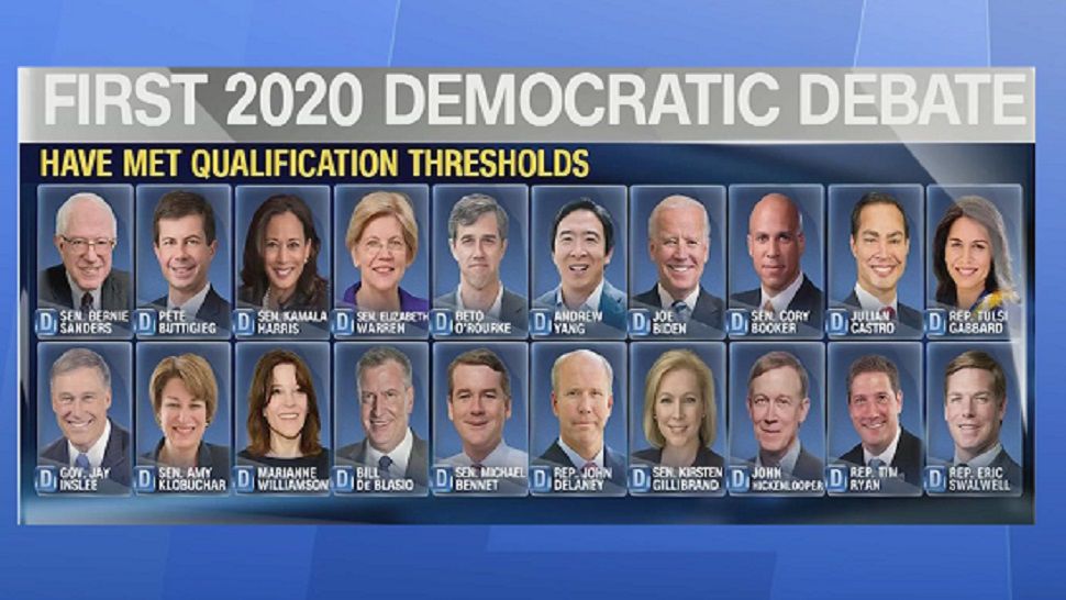 Democrats Announce 20 Candidates, Lineups for 1st Debate