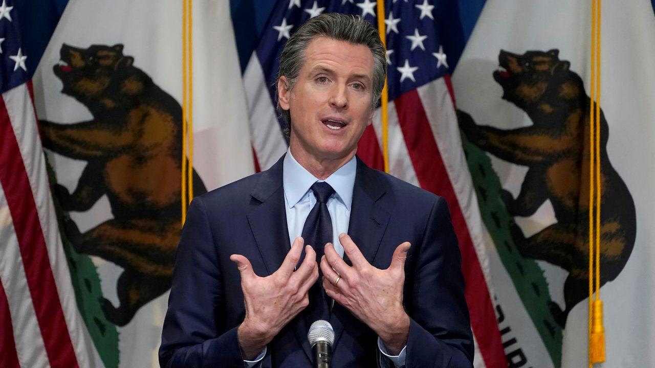 In this Jan. 8, 2021, file photo, California Gov. Gavin Newsom speaks during a news conference in Sacramento. (AP Photo/Rich Pedroncelli, Pool, File)