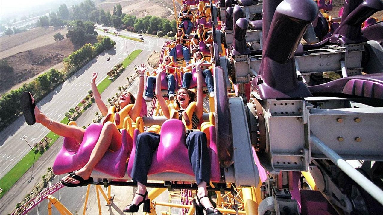 "X" roller coaster at Six Flags Magic Mountain in Valencia.