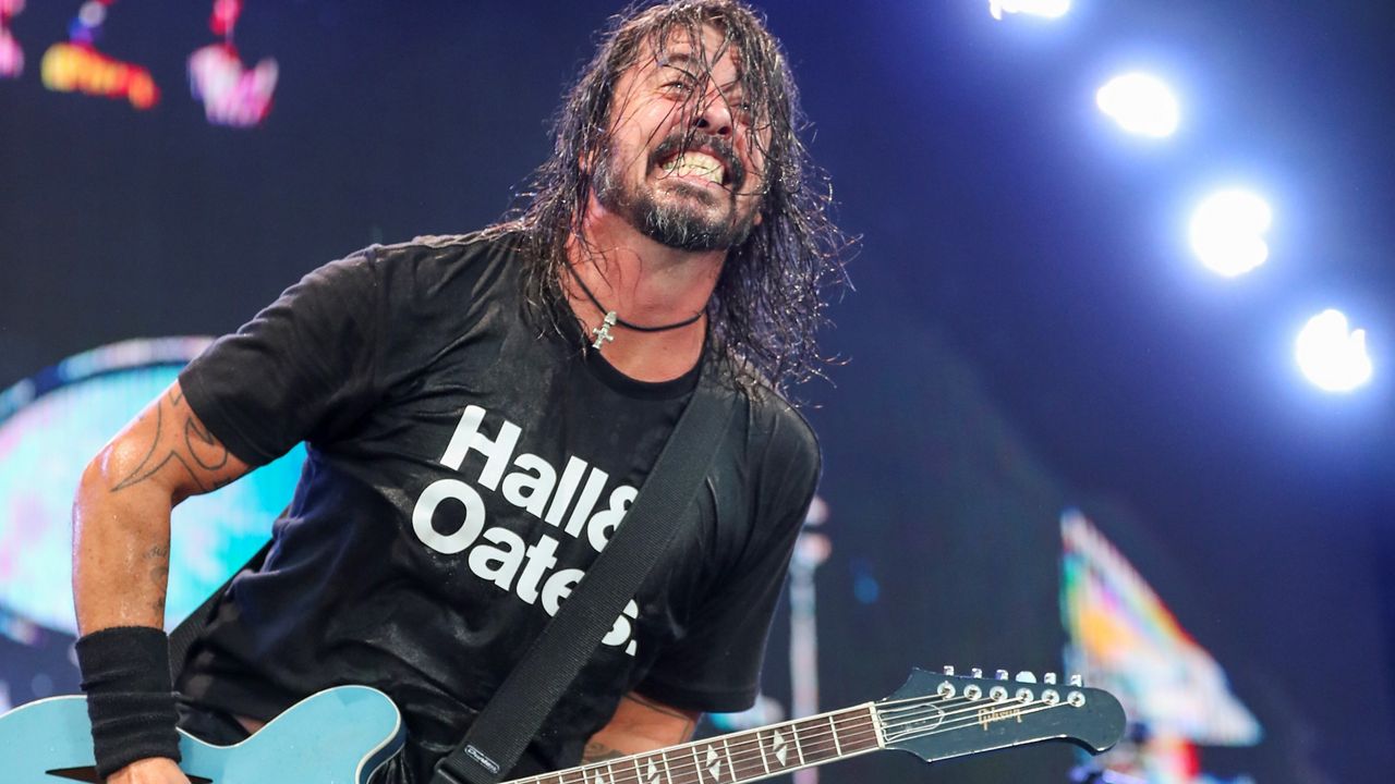 In this Sept. 22, 2019, file photo, Dave Grohl of the Foo Fighters performs at Pilgrimage Music and Cultural Festival at The Park at Harlinsdale in Franklin, Tenn. (Photo by Al Wagner/Invision/AP)