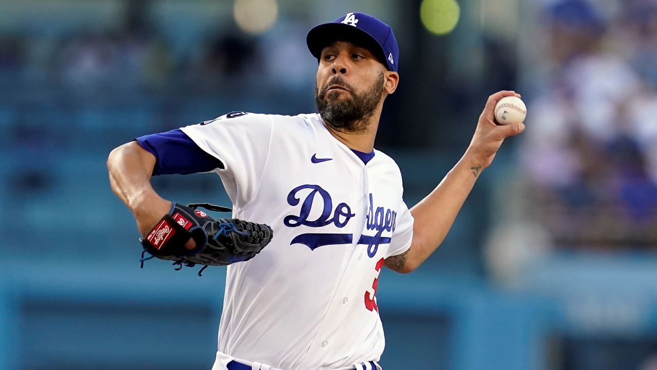 Los Angeles Dodgers relief pitcher David Price throws to the Colorado Rockies during the second inning of a baseball game Saturday in Los Angeles. (AP Photo/Marcio Jose Sanchez)