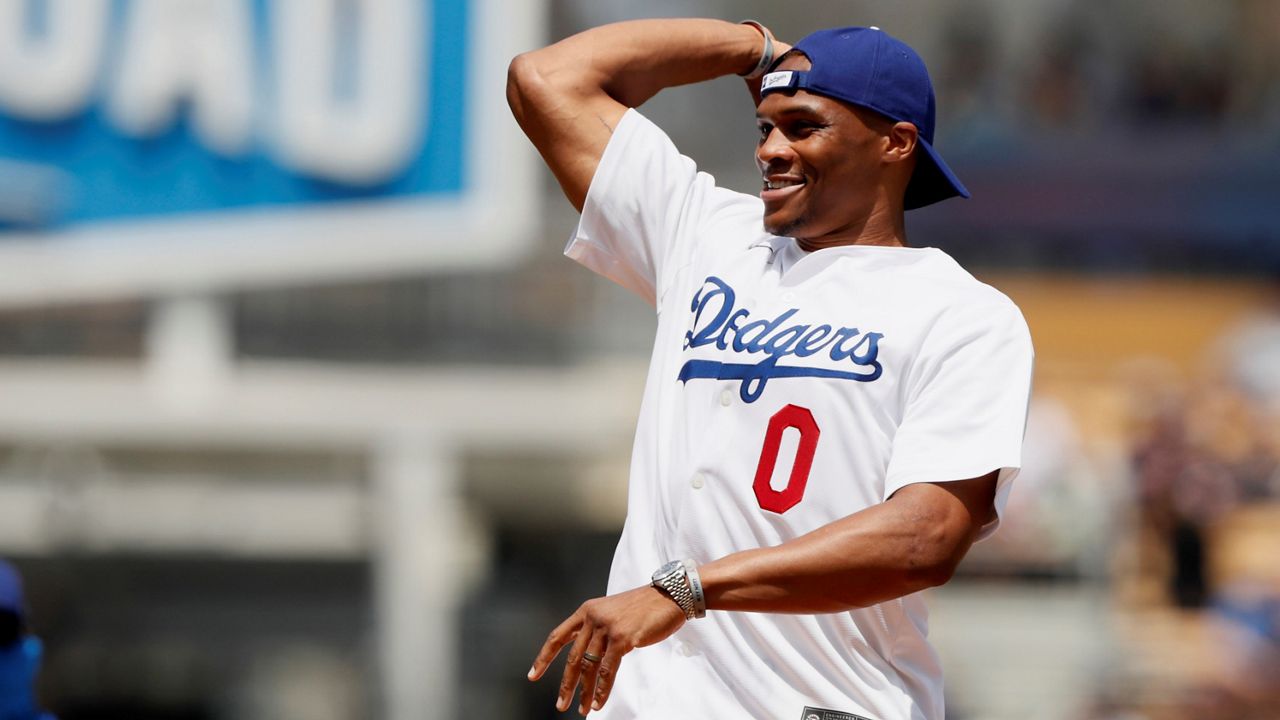 Dodgers Video: Russell Westbrook Throws Out First Pitch For Lakers