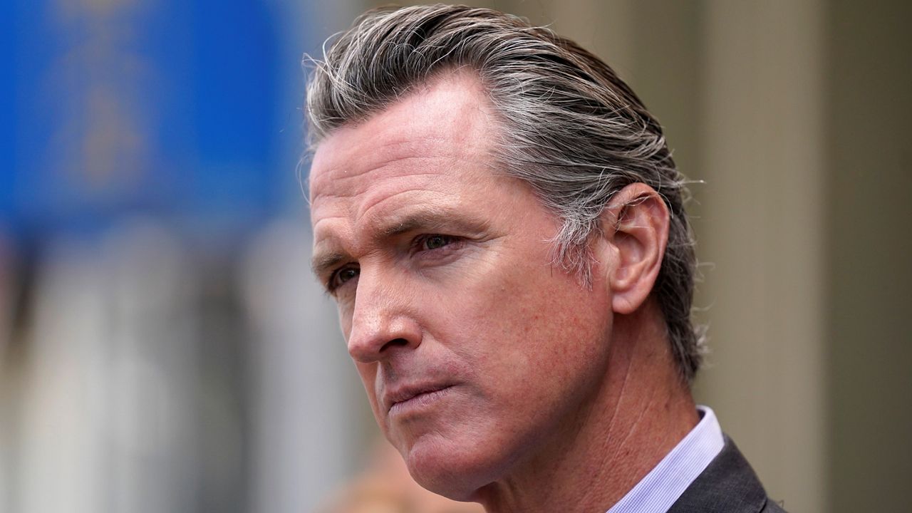 In this June 3, 2021, file photo, California Gov. Gavin Newsom listens to questions during a news conference in San Francisco. (AP Photo/Eric Risberg)