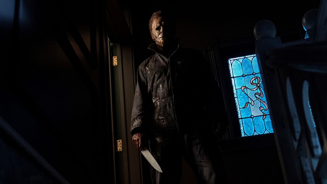 This image released by Universal Pictures shows the character Michael Myers in "Halloween Kills," directed by David Gordon Green. (Ryan Green/Universal Pictures via AP)