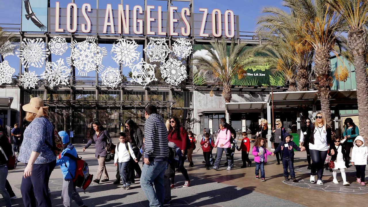 In this Jan. 21, 2016, file photo, school children arrive at the Los Angeles Zoo, in Los Angeles. (AP Photo/Nick Ut,File)