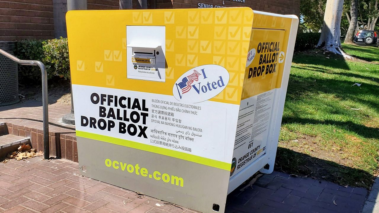 Pictured here is a ballot box in Orange County, Calif. (Spectrum News/Joseph Pimentel)