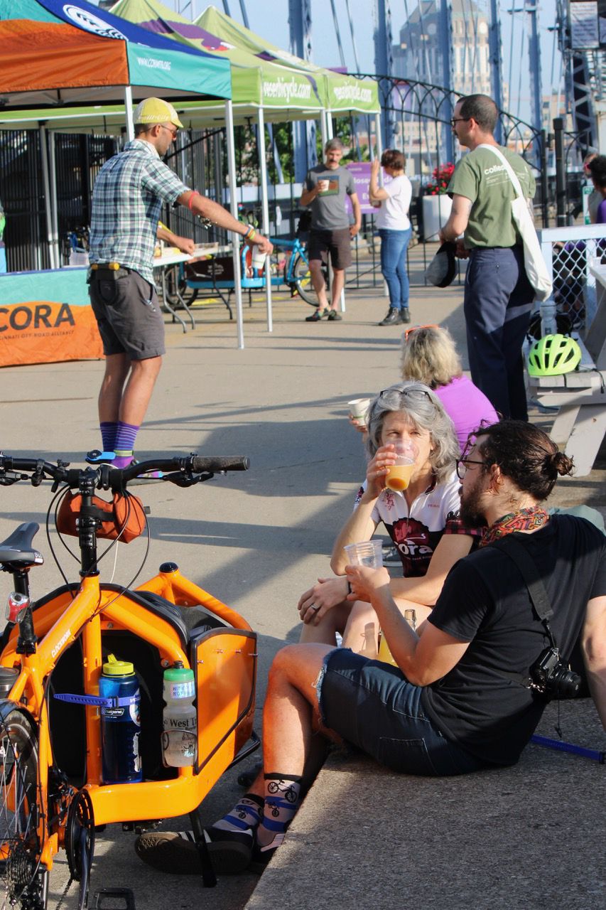 The 2021 Breakfast on the Bridge event on the Purple People Bridge. (Photo Courtesy of Tri-State Trails)