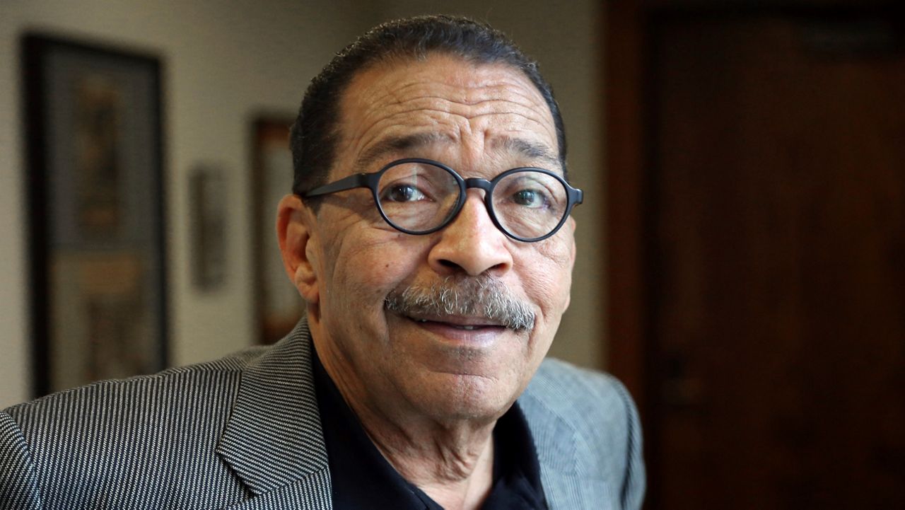 Los Angeles City Council President Herb Wesson poses in his City Hall office Thursday, Feb. 7, 2019. (AP Photo/Reed Saxon)