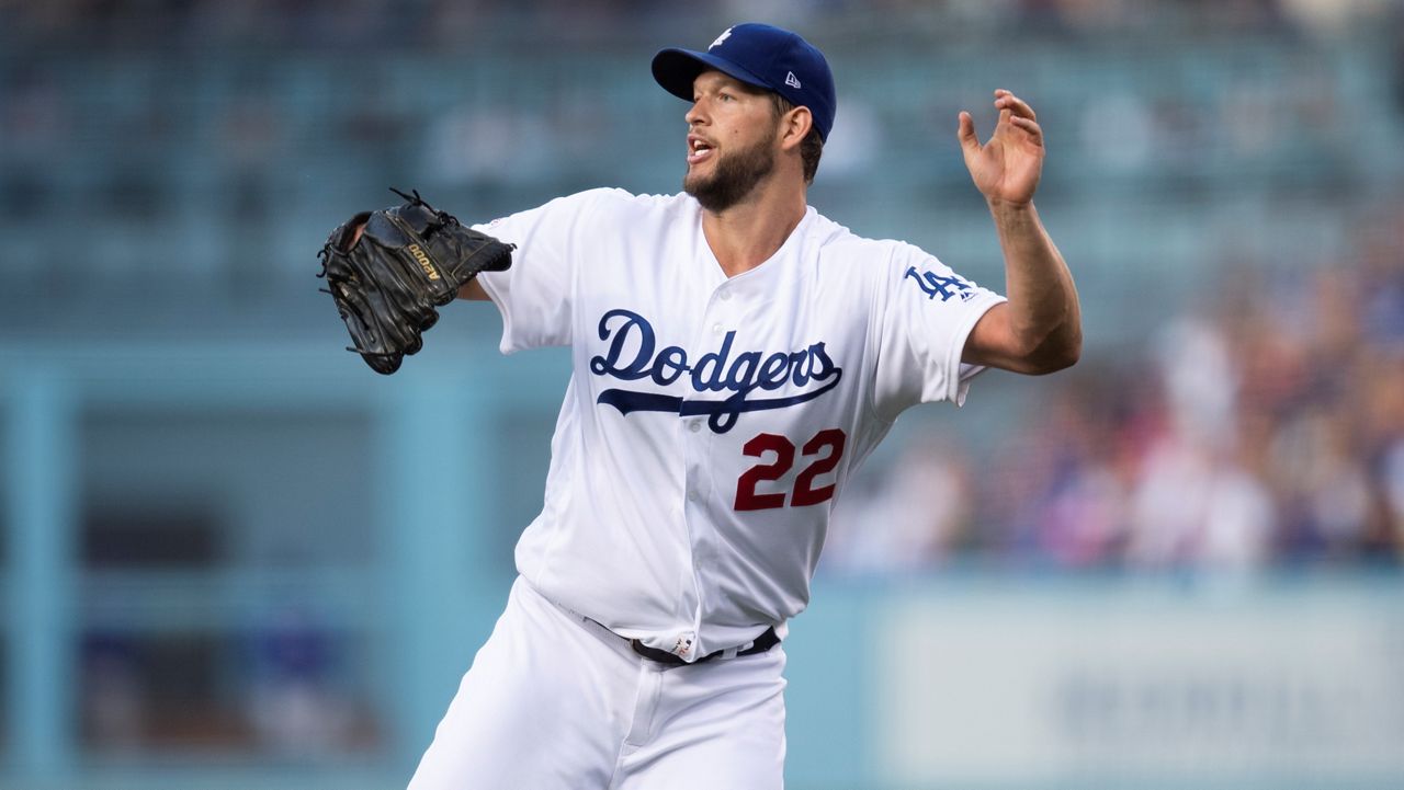 In this June 13, 2009, file photo shows Los Angeles Dodgers starting pitcher Clayton Kershaw in a baseball game against the Chicago Cubs in Los Angeles. (AP Photo/Kyusung Gong)