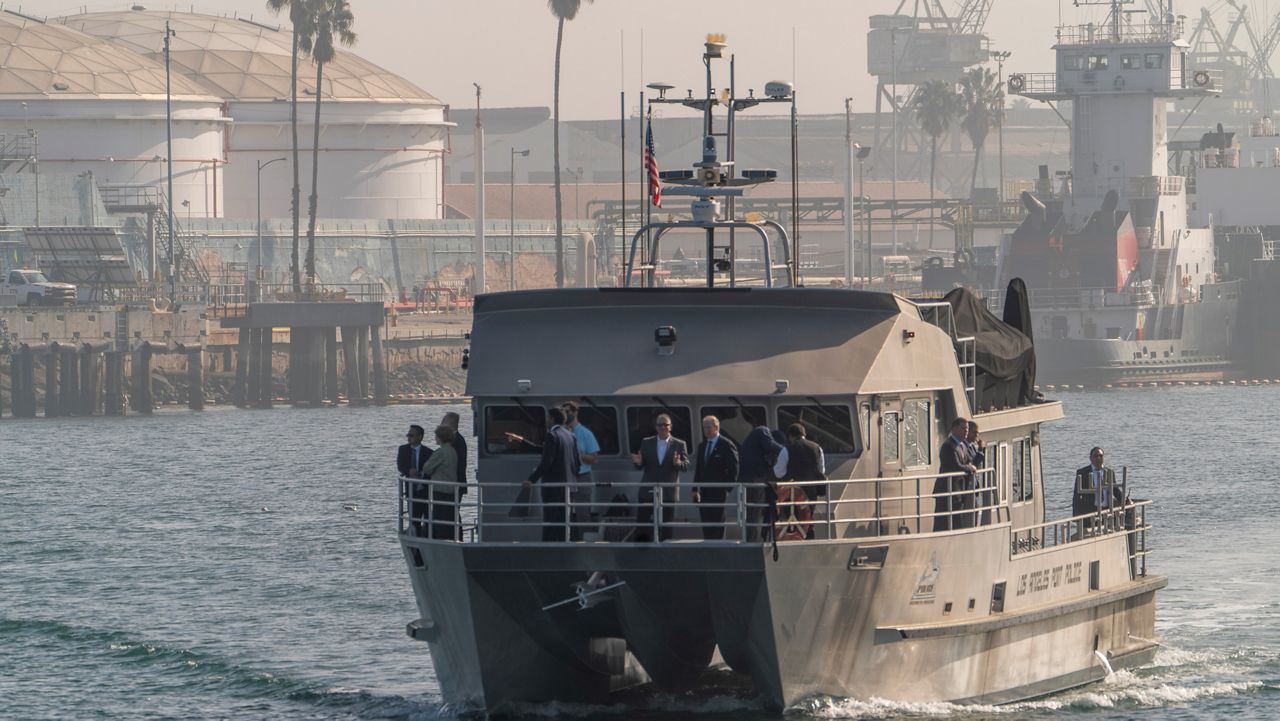 The Port of Los Angeles on Nov. 30, 2021, in San Pedro, Calif. (AP Photo/Damian Dovarganes)