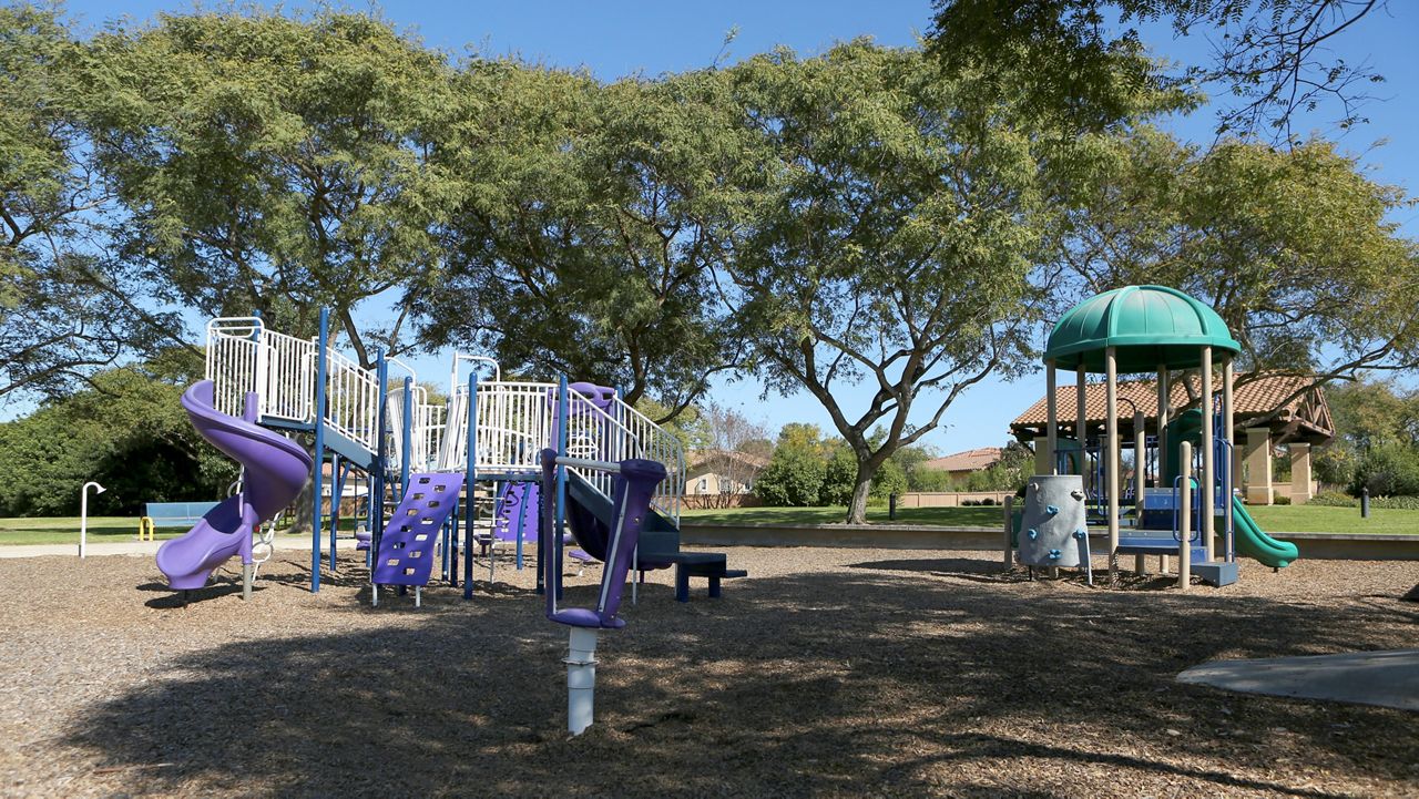 This Feb. 2, 2020, file photo, provided by the U.S. Marine Corps shows a children’s play area at Marine Corps Air Station Miramar, Calif. (Lance Cpl. Jacob Pruitt/U.S. Marine Corps via AP)