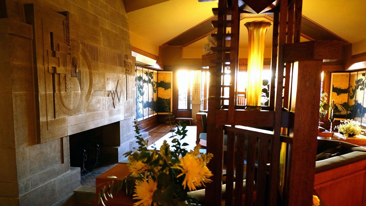 This Feb. 13, 2015, file photo shows an interior view of Hollyhock House in the Hollywood district of Los Angeles. (AP Photo/Richard Vogel)