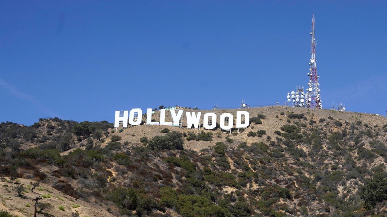 The Hollywood sign is pictured, Thursday, Sept. 29, 2022, in Los Angeles. The sign is getting a new paint job in preparation for its 100th anniversary in 2023. It was last painted in 2012. (AP Photo/Chris Pizzello)