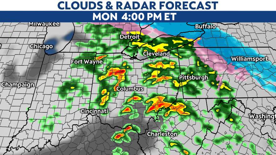 Isolated strong and severe storms possible Monday