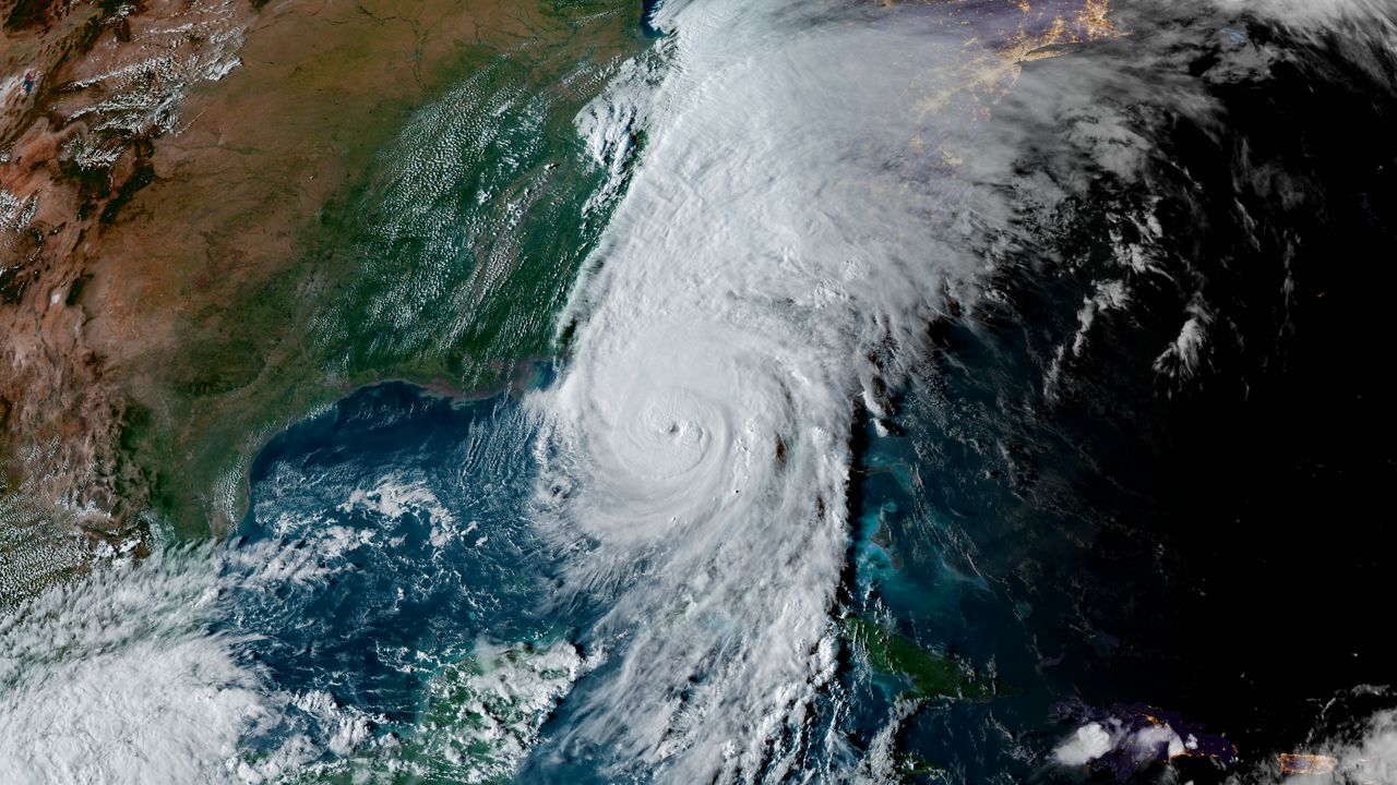 Satellite image of Hurricane Helene at sunset on Sept. 26, 2024. (NOAA)