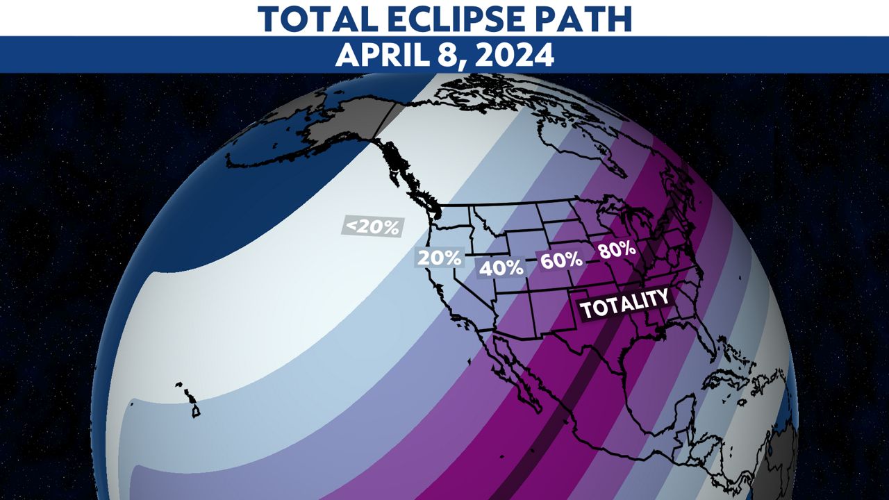 A look at the path of the Total Solar Eclipse. (Spectrum News)