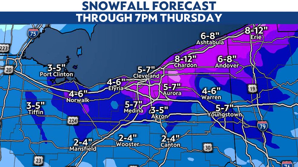 Snow continues through the day, bitter cold moves in