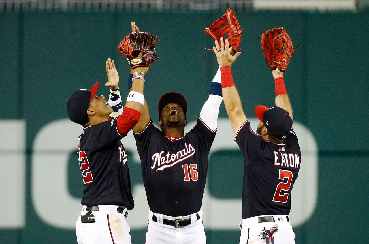 Washington Nationals Anthony Rendon, Juan Soto, Victor Robles