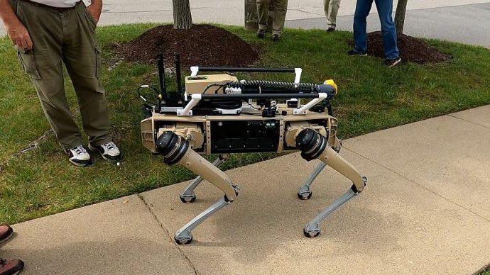 A robot dog, officially an automated ground surveillance vehicle, appears in this photo made available by the U.S. Dept. of Homeland Security. (Courtesy: U.S. Dept. of Homeland Security)