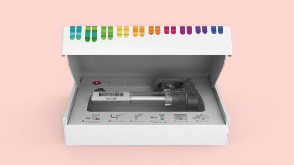 FILE- DNA collecting kit. Image/23andMe 