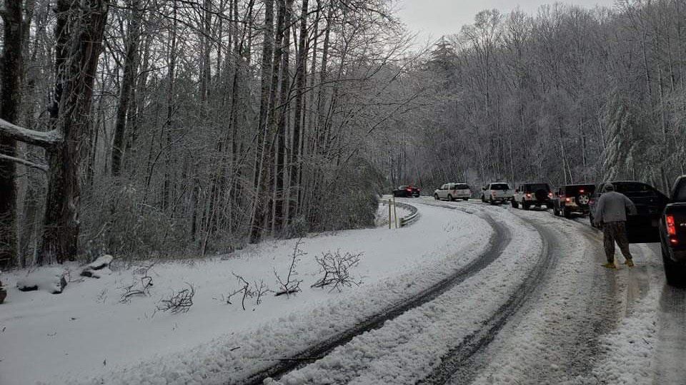 Viewer Michael Barrier sent this photo from Hwy 181 just before the Brown Mountain Overlook.