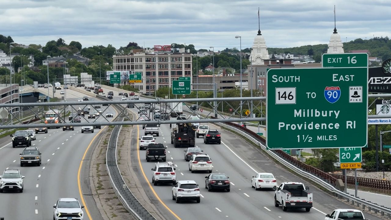 Route 290 in Worcester around noon on Friday, May 23. (Spectrum News 1/Dan Reidy)