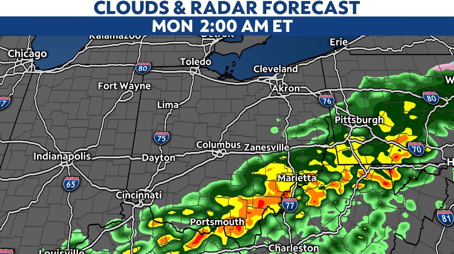 Severe storms possible Sunday night in Ohio