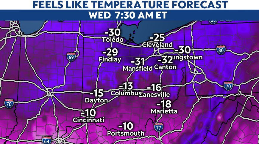 Cold Weather Advisory in effect for Ohio