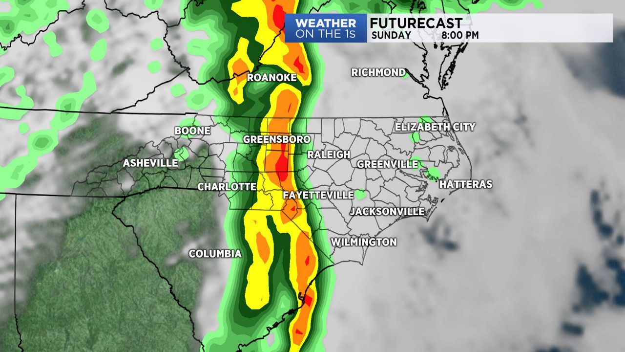 Storms possible late Sunday