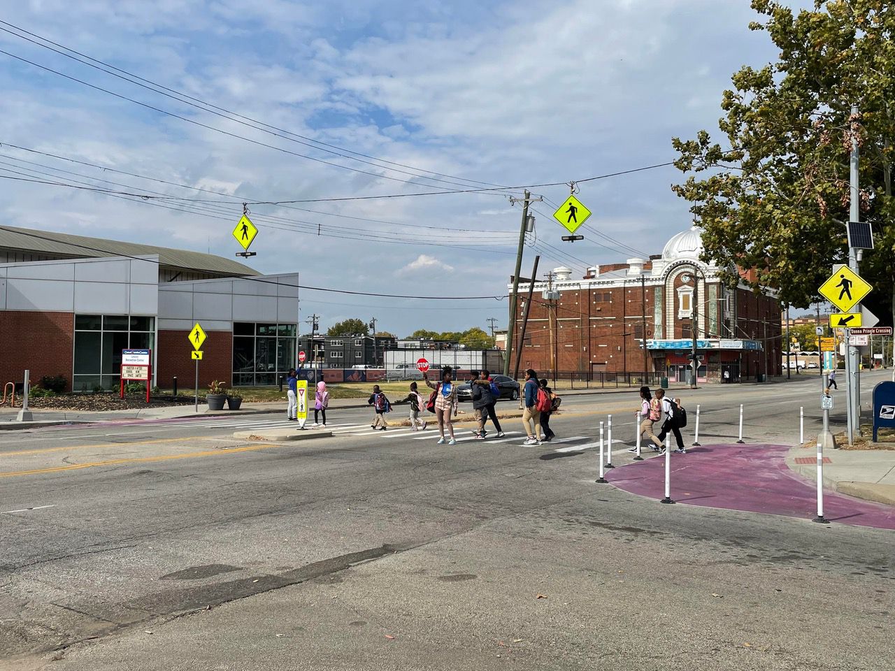 The city's Department of Transportation and Engineering made several road enhancements to Linn Street after a driver struck and killed a beloved West End resident. (Photo courtesy of City of Cincinnati)